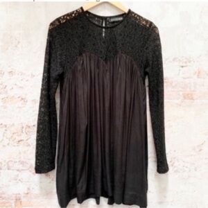 Religion Black Lace Top Babydoll Dress
